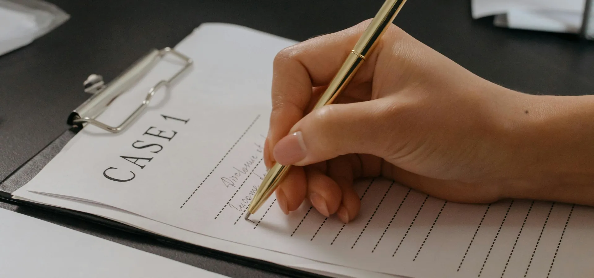 Client filling out a case study for their Solicitor.