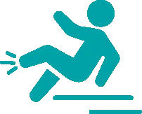 Person slipping and falling backwards...